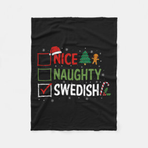 Naughty Nice Svenska jul Pajamas Jultomten Fleecefilt