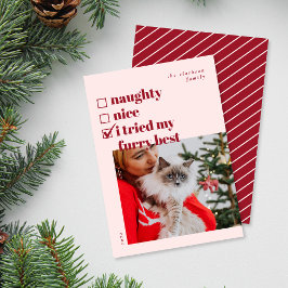 Naughty, Nice, Testade mitt Hårig bäst Julkort