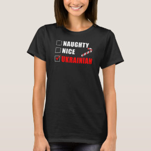 Naughty Nice Ukrainas juldesign T Shirt