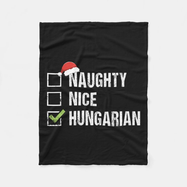 Naughty Nice Ungerns jultomte Gif Fleecefilt (Framsidan)