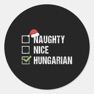 Naughty Nice Ungerns jultomte Gif Runt Klistermärke