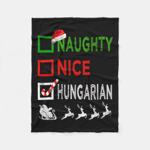 Naughty Nice ungersk jul Pajamas Funny San Fleecefilt