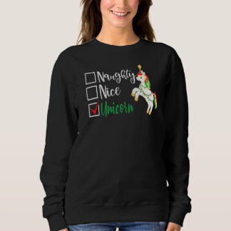 Naughty Nice Unicorn-Helgdag Cute Santa T Shirt