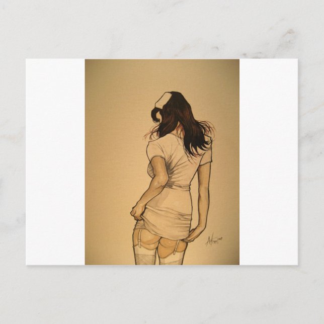 Naughty Nurse Vykort (Framsida)