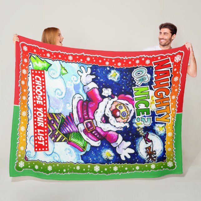 Naughty or nice, choose your list fleecefilt (På plats)