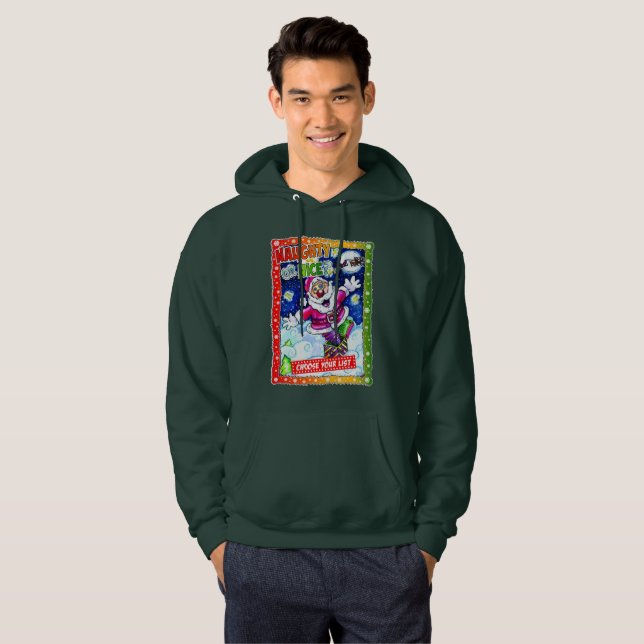 Naughty or nice, choose your list hoodie (Hel framsida)