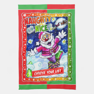 Naughty or nice, choose your list kökshandduk