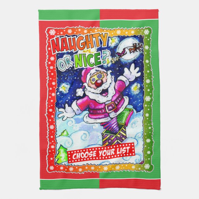Naughty or nice, choose your list kökshandduk (Vertikal)