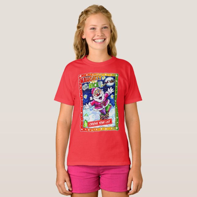 Naughty or nice, choose your list t shirt (Hel framsida)