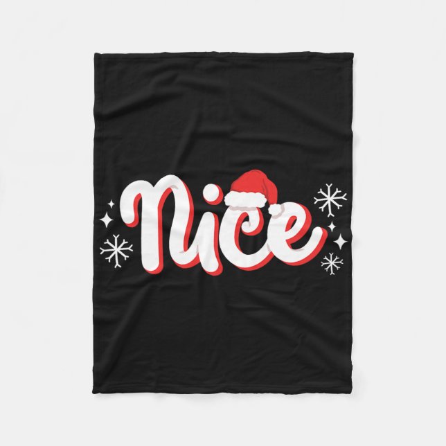 Naughty Or Nice Matching Christmas Couples Costume Fleecefilt (Framsidan)