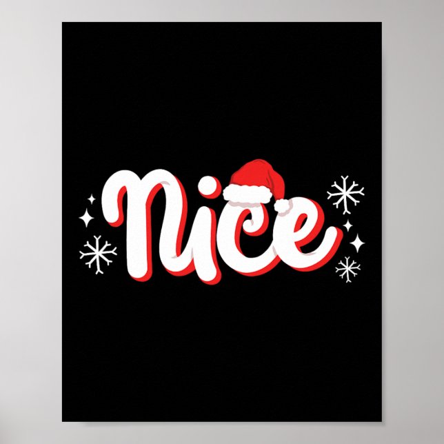 Naughty Or Nice Matching Christmas Couples Costume Poster (Framsidan)