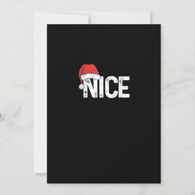 Naughty Or Nice Matching Christmas Funny Design Julkort (Framsida)