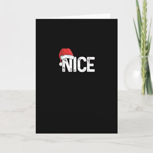 Naughty Or Nice Matching Christmas Funny Design Kort (Framsida)