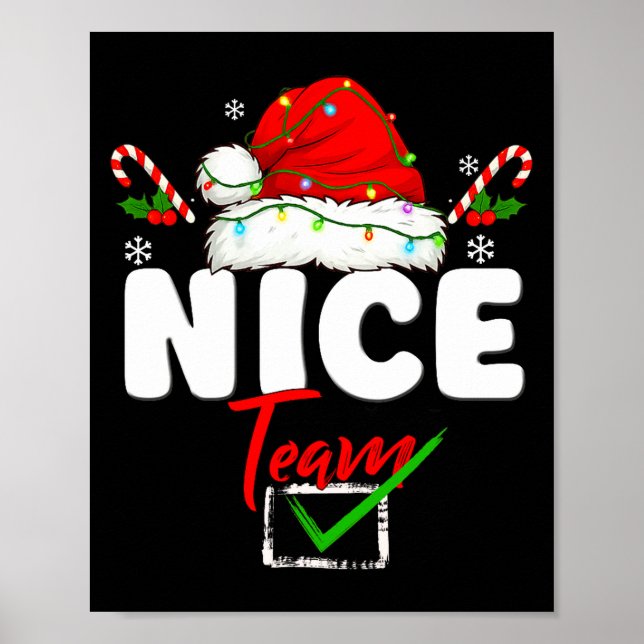 Naughty Or Nice Team Matching Christmas Pajama Men Poster (Framsidan)