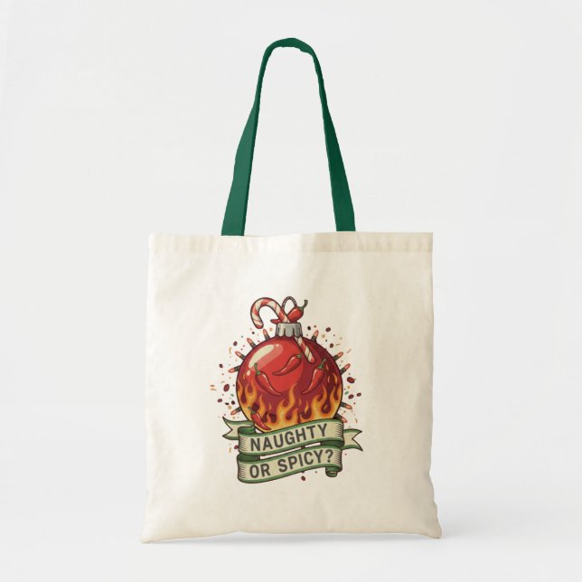 Naughty or Spicy Design Budget Tote Tygkasse (Framsidan)