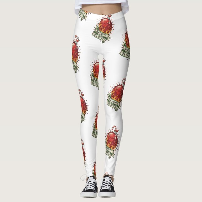 Naughty or Spicy Design Leggings (Framsida)