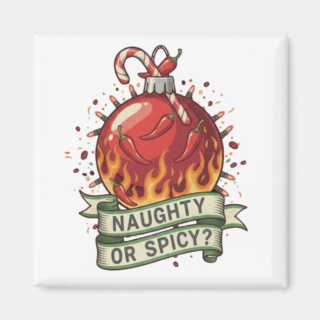 Naughty or Spicy Design Magnet (Framsidan)
