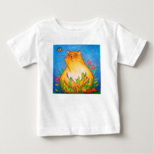 Naughty Orange Cat in Nature T Shirt