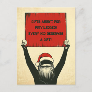 Naughty Person Protestat Santa Helg Vykort