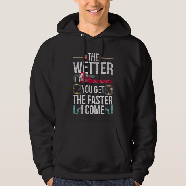 Naughty Plumber Make och Far RVS-citat Hoodie (Framsida)