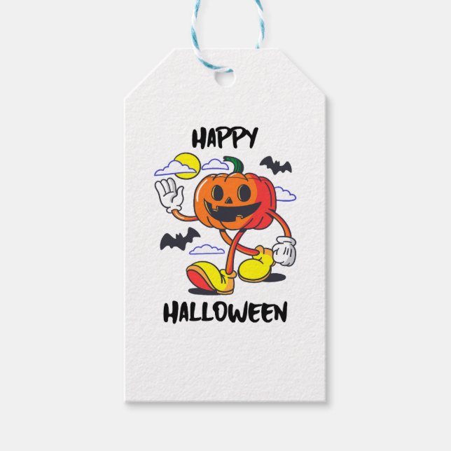 Naughty Pumpkin Happy halloween Gift Presentetikett (Framsidan)