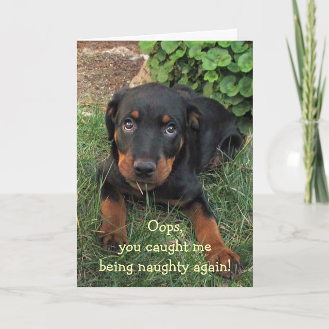 Naughty Puppy Mors dag Card Kort (Framsida)