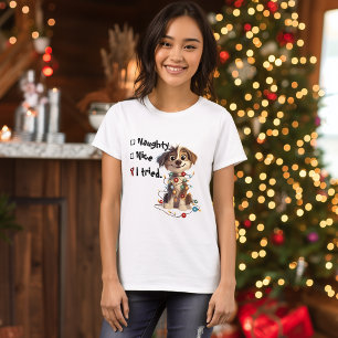 Naughty Puppy Santa Checklist T Shirt