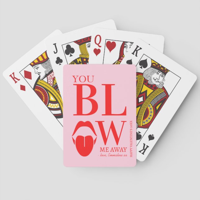 Naughty Rosa Red Valentines day Card Casinokort (Baksidan)