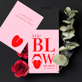 Naughty Rosa Red Valentines day Card Julkort