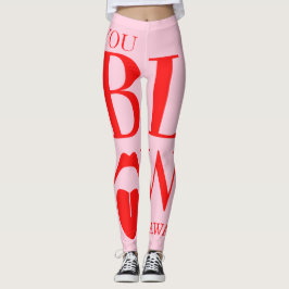 Naughty Rosa Red Valentines day Card Leggings