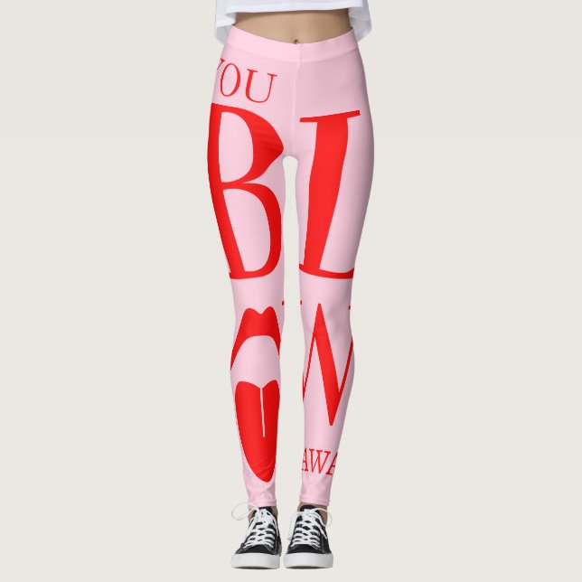 Naughty Rosa Red Valentines day Card Leggings (Framsida)