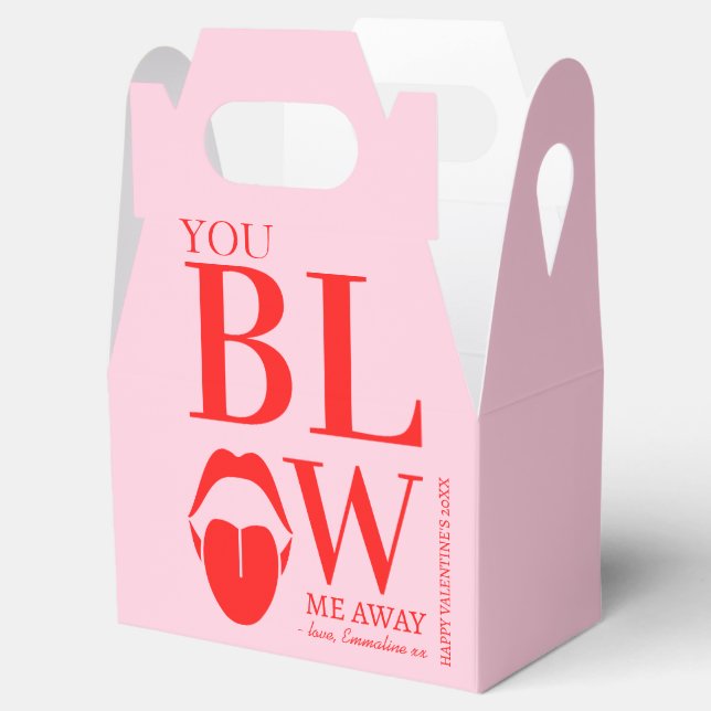 Naughty Rosa Red Valentines day Card Presentaskar (Öppnad)