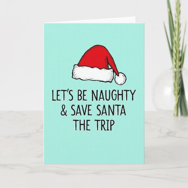Naughty Santa Christmas Trip Card Kort (Framsida)