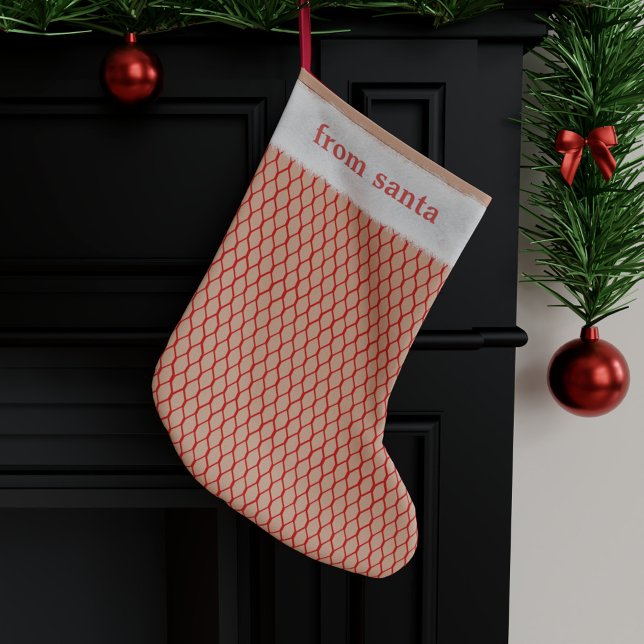Naughty Santa Faux Fishnet Nice Liten Julstrumpa (Skapare uppladdad)