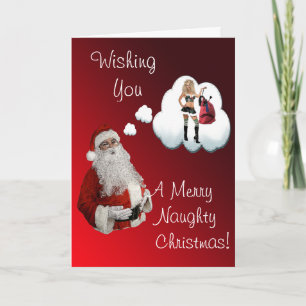 Naughty Santa Naugty jul Helgkort
