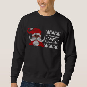 Naughty Santa Sleighing Din fru Julafton Lång Ärmad Tröja