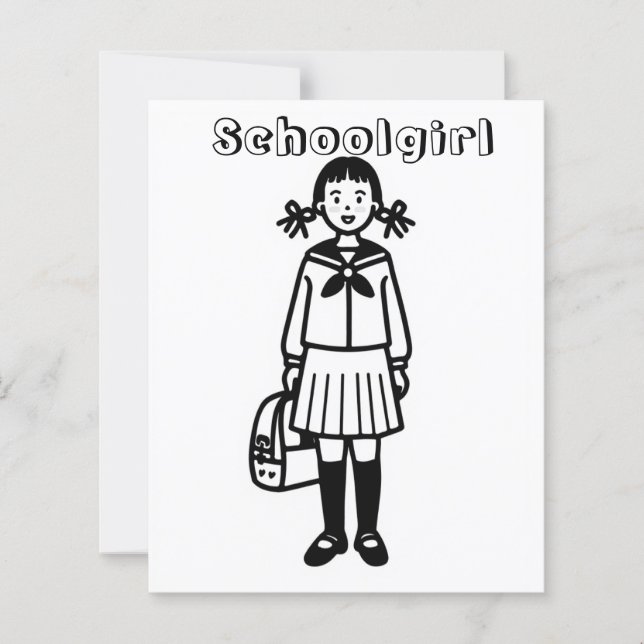 Naughty Schoolgirl. Färgsida (Framsida)