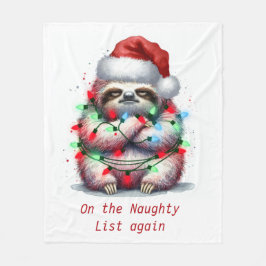 Naughty Sloth Anpassningsbar ord Fleecefilt