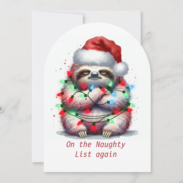 Naughty Sloth Anpassningsbar ord Inbjudningar (Framsida)