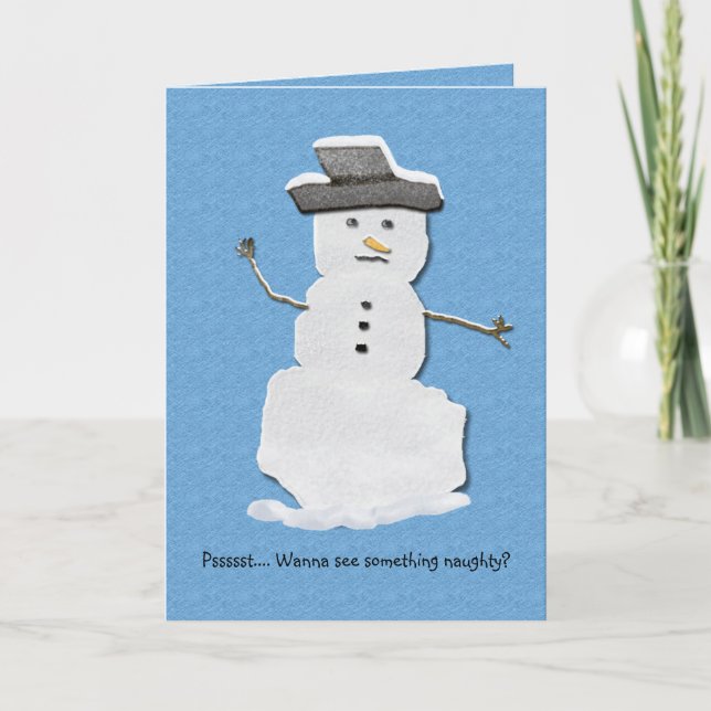 Naughty Snögubbe Card Helgkort (Framsida)