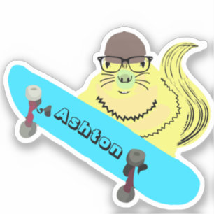 Naughty Squirrel #1006 Custom Name Skate Klistermärken