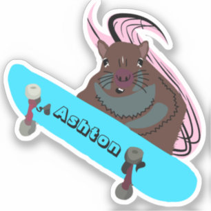 Naughty Squirrel #1028 Custom Name Skate Klistermärken