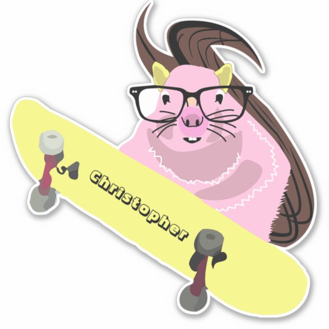 Naughty Squirrel #108 Skateboarding Klistermärken (Framsida)
