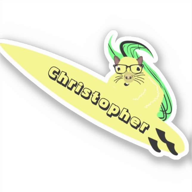 Naughty Squirrel #129 Surfing Klistermärken (Framsida)