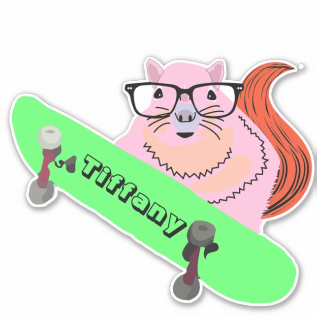 Naughty Squirrel #149 Girls Namn Klistermärken (Framsida)