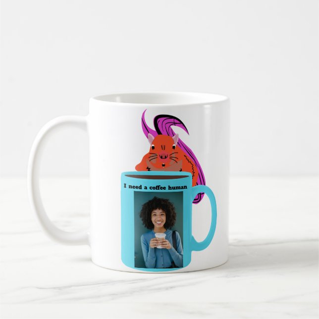 Naughty Squirrel #156 Coffee Human Kaffemugg (Vänster)