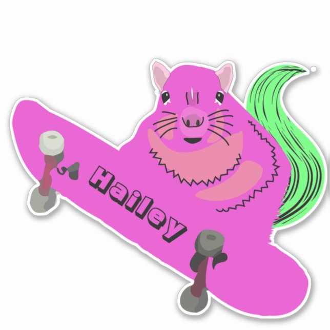 Naughty Squirrel #200 Hailey Skateboarding Klistermärken (Framsida)