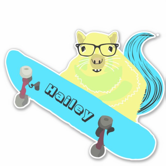 Naughty Squirrel #215 Hailey Skateboarding Klistermärken (Framsida)