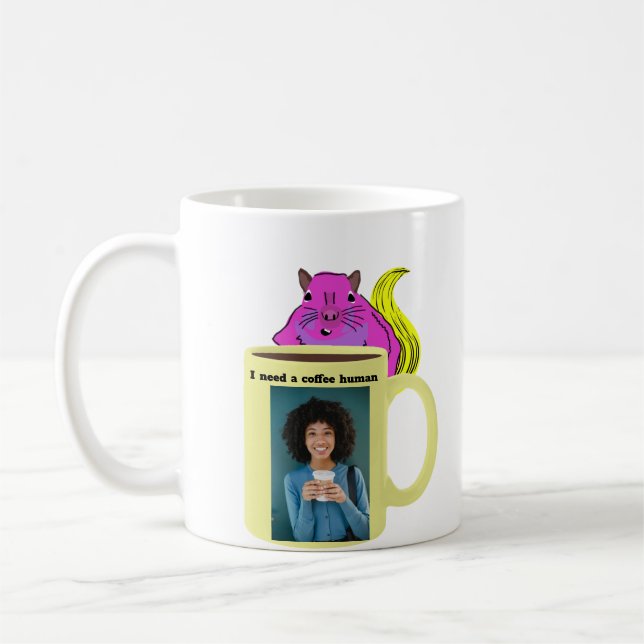Naughty Squirrel #234 Coffee Human Kaffemugg (Vänster)