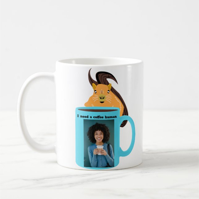 Naughty Squirrel #240 Coffee Human Kaffemugg (Vänster)